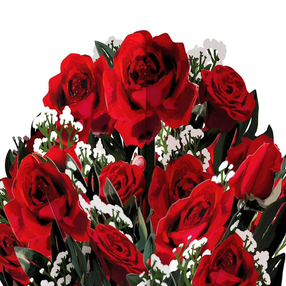 Lovepop Romantic Red Roses Valentine Bouquet and Sentiment Set for Girlfriend Vase - Image 3
