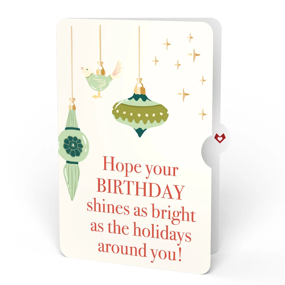 Lovepop Tis the Season Christmas Tree Pop-Up Card and Twinkling Ornaments Birthday Sentiment Set Cream - Image 4