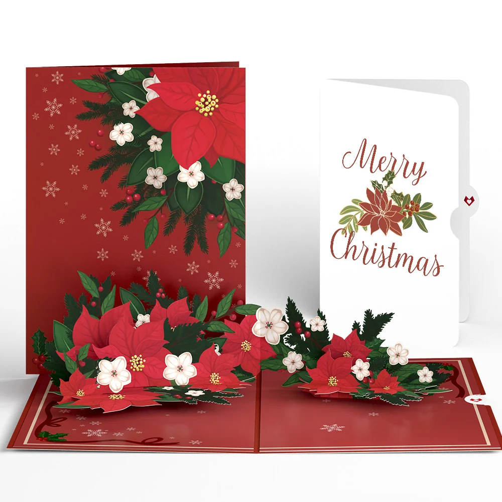 Lovepop Poinsettia & Pine Pop-Up Card and Christmas Sentiment Set