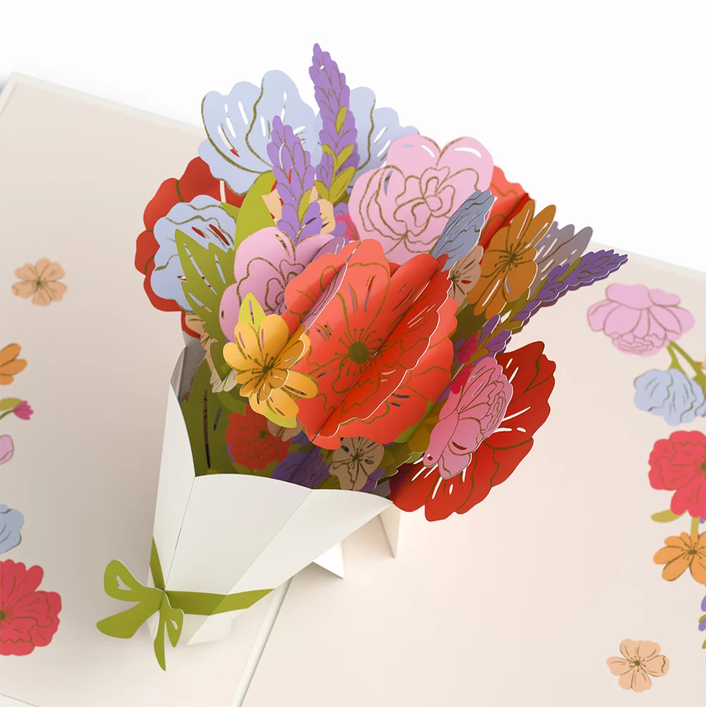 Lovepop Thanks a Bunch Bouquet Appreciation Pop-Up Card and Spreading the Word Sentiment Set Vase - Image 3