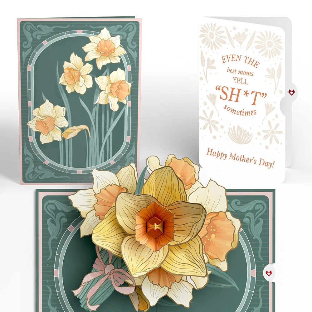 Lovepop Daffodils in Bloom Mother’s Day Pop-Up Card and Retro Bloom Sass Sentiment Set for Mom