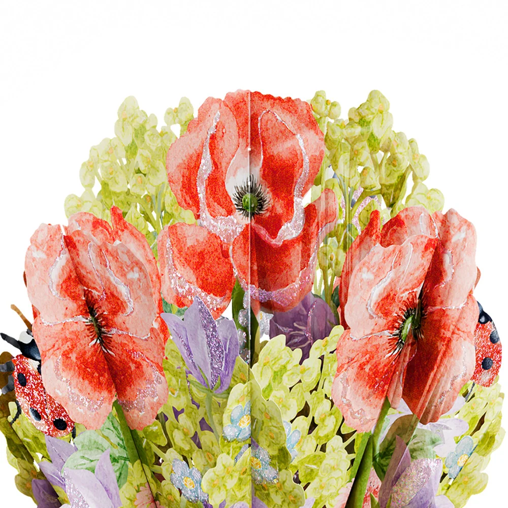 Lovepop Lovely Ladybug Mother’s Day Glitter Bouquet and Soft Spring Blooms Sentiment Set Vase - Image 3
