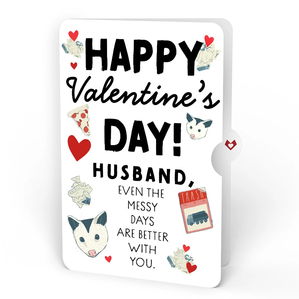 Lovepop Party Possums Valentine Glitter Bouquet and Sentiment Set for Husband Vase - Image 4