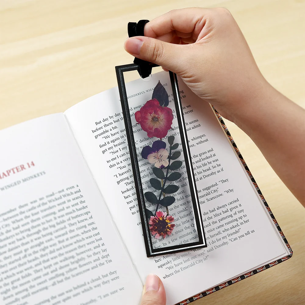 Lovepop Novel Day Petal Pressed Bookmark Card