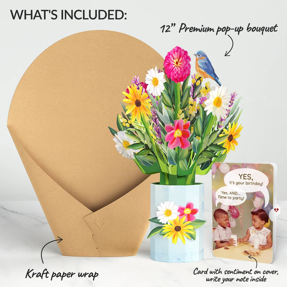 Lovepop Black-Eyed Susan Birthday Bouquet and Time to Party Sentiment Set Vase - Image 2