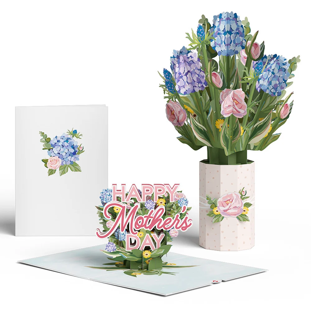Lovepop Mother's Day Hydrangeas Pop-Up Card & Bouquet Bundle