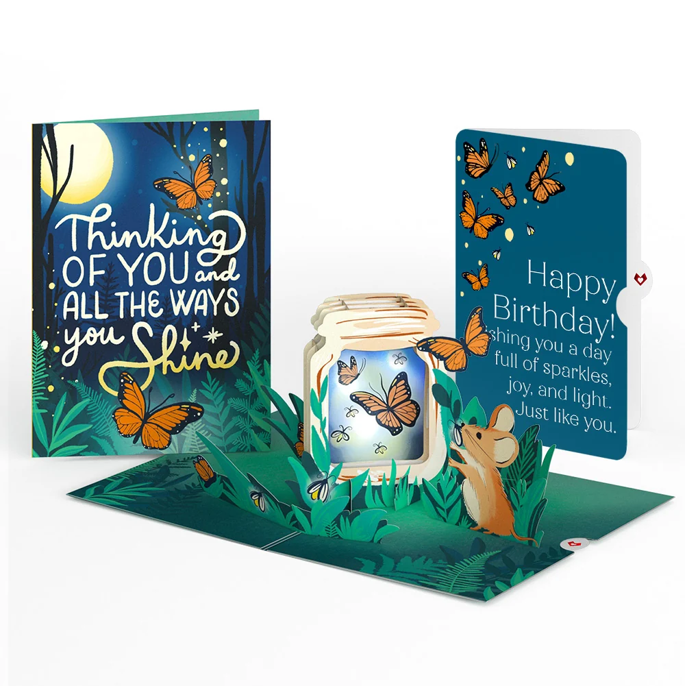 Lovepop Thinking of You Butterfly Jar Birthday Light-Up Pop-Up Card and Sentiment Set