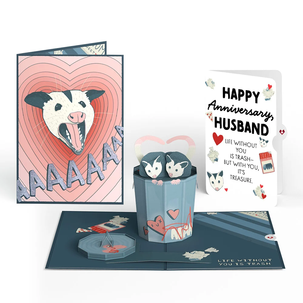 Lovepop Life Without You Is Trash Possums Anniversary Pop-Up Card and Sentiment Set for Husband