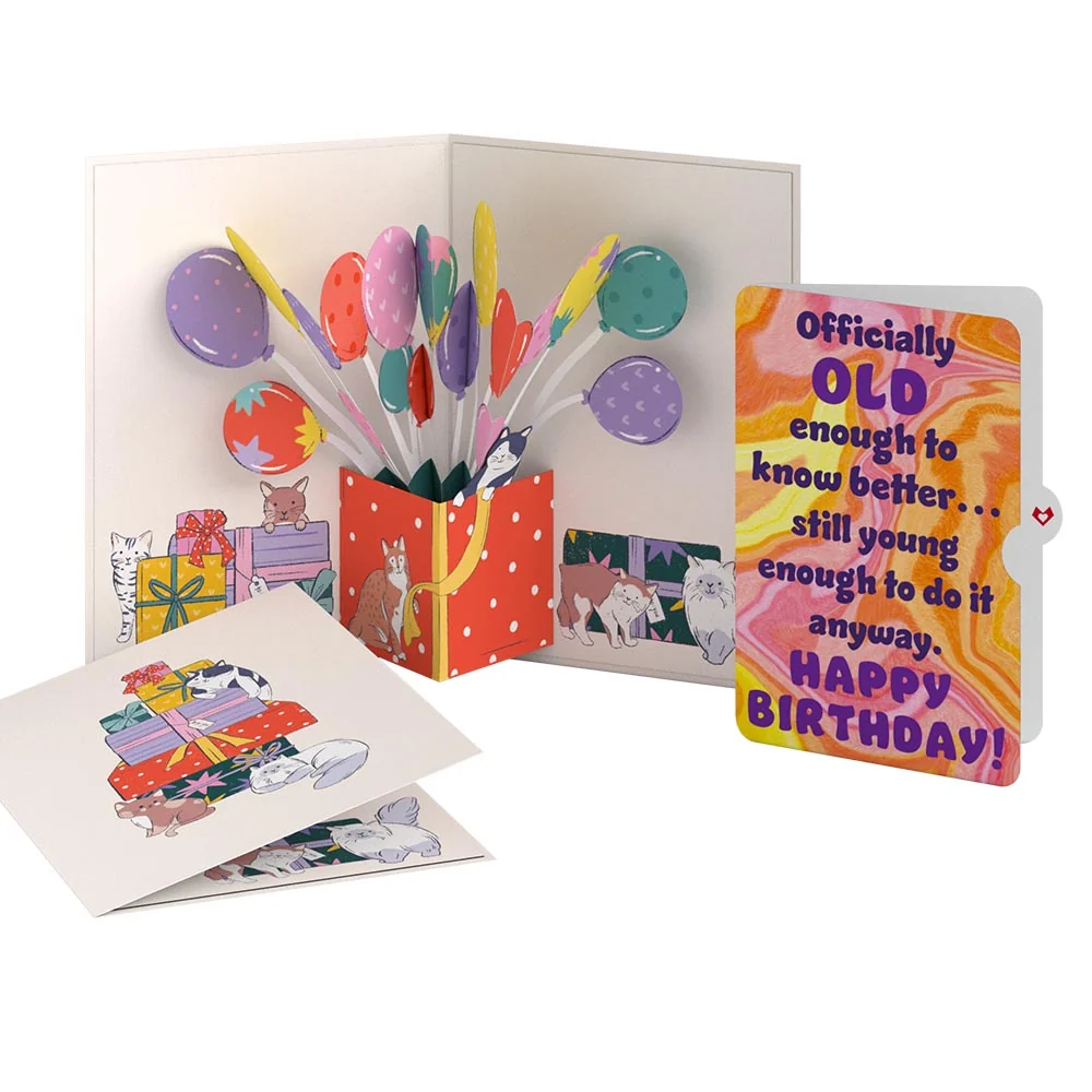 Lovepop Curious Cats Birthday Pop-Up Card and Sentiment Set