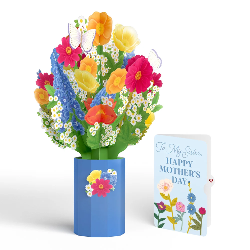 Lovepop Wildflower Mother's Day Bouquet and Sentiment Set for Sister Vase