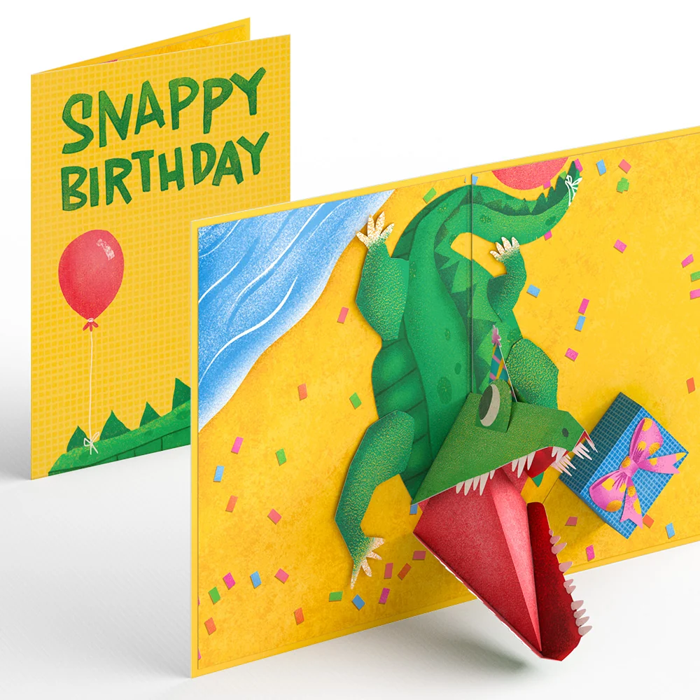 Lovepop Snappy Birthday Alligator Pop-Up Card