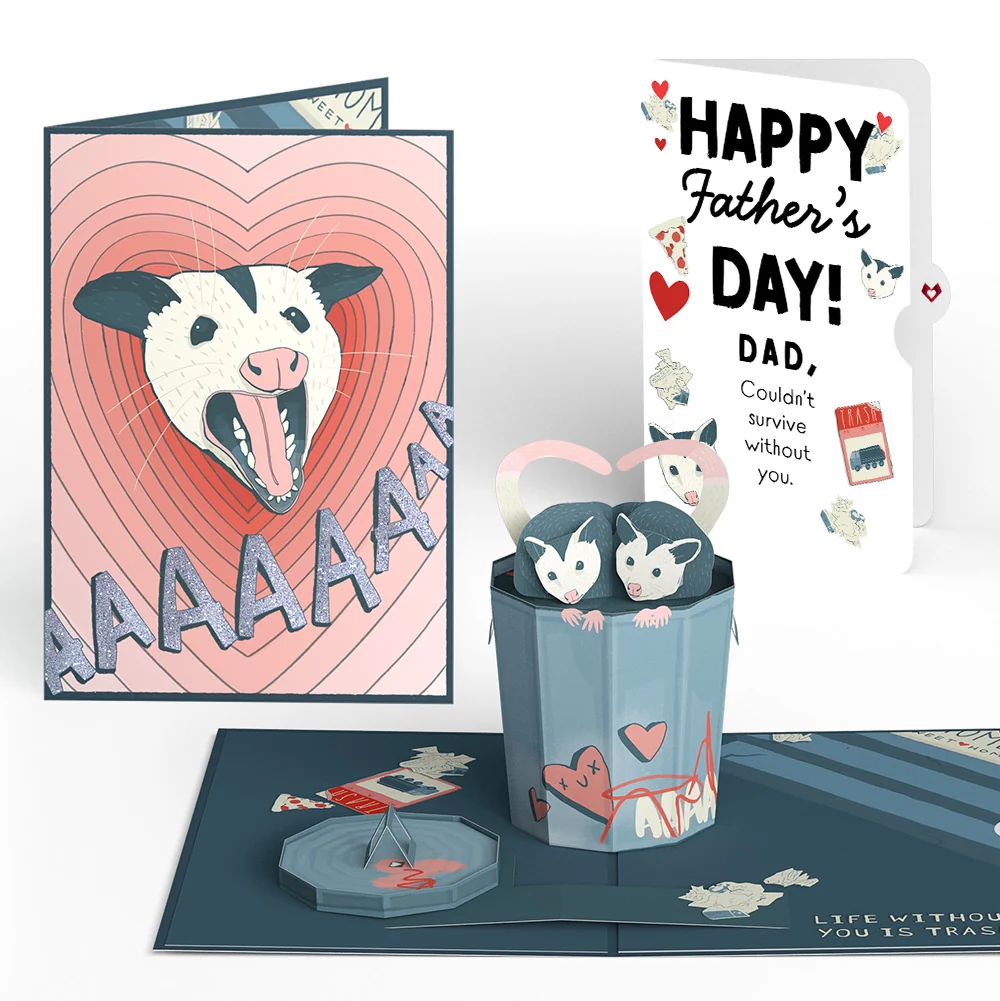 Lovepop Life Without You Is Trash Possums Father’s Day Pop-Up Card and Messy Possums Sentiment Set for Dad