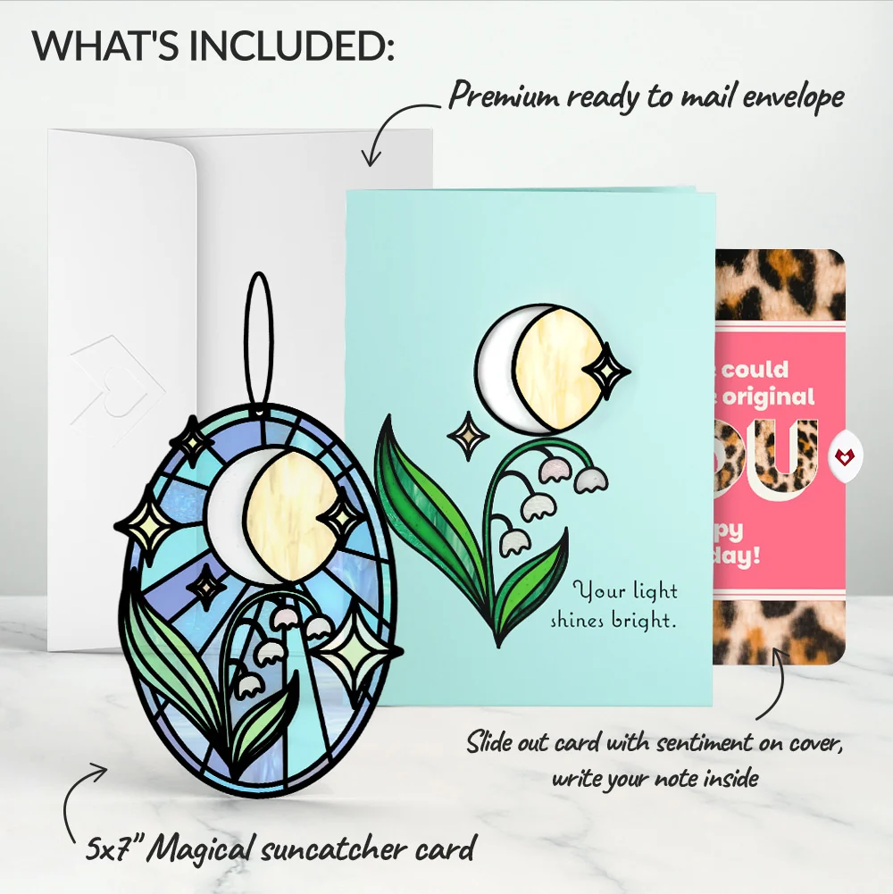 Lovepop Shine Bright Twilight Bloom Birthday Suncatcher Card and The original YOU Sentiment Set Glass - Image 2