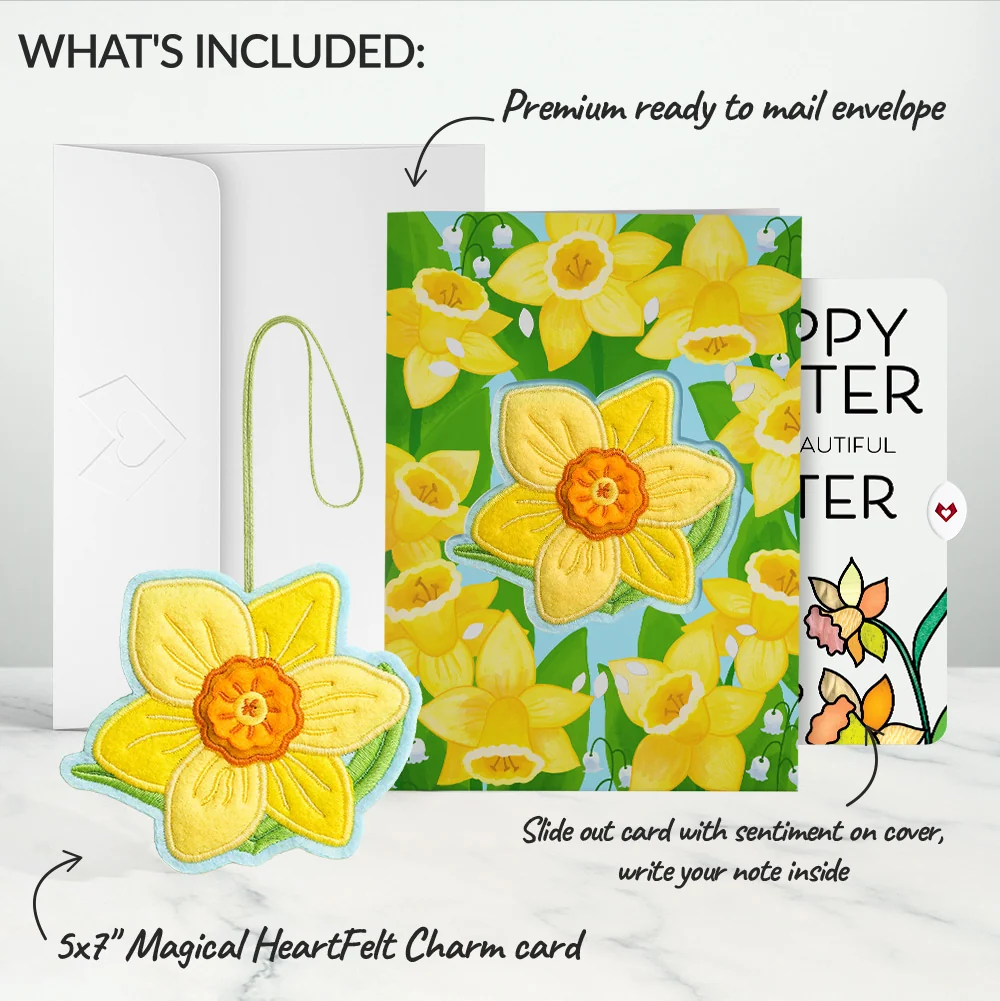 Lovepop Sunny Daffodil Easter Heartfelt Charm Card and Sentiment Set for Sister Bag - Image 2