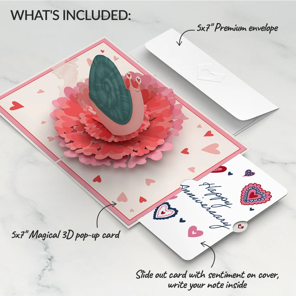 Lovepop Love You Slow Much Snail Anniversary Pop-Up Card and Sentiment Set - Image 2