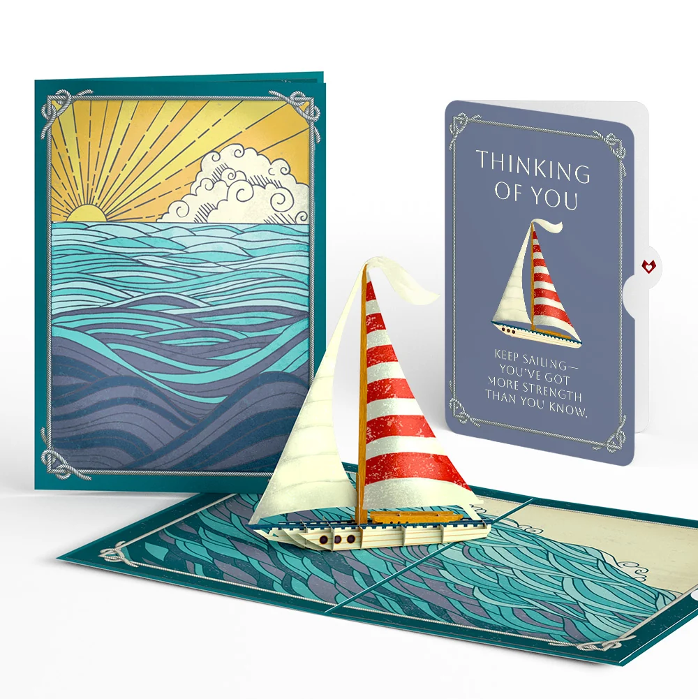 Lovepop Sailboat on the Horizon Thinking of You Pop-Up Card and Sentiment Set