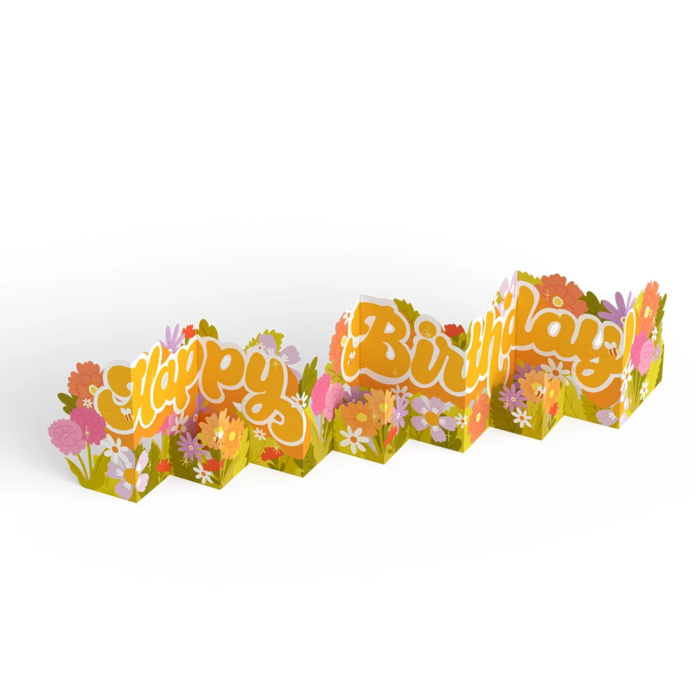Lovepop Groovy Florals Birthday Loooooong Card (Expands to 2 feet) - Image 4