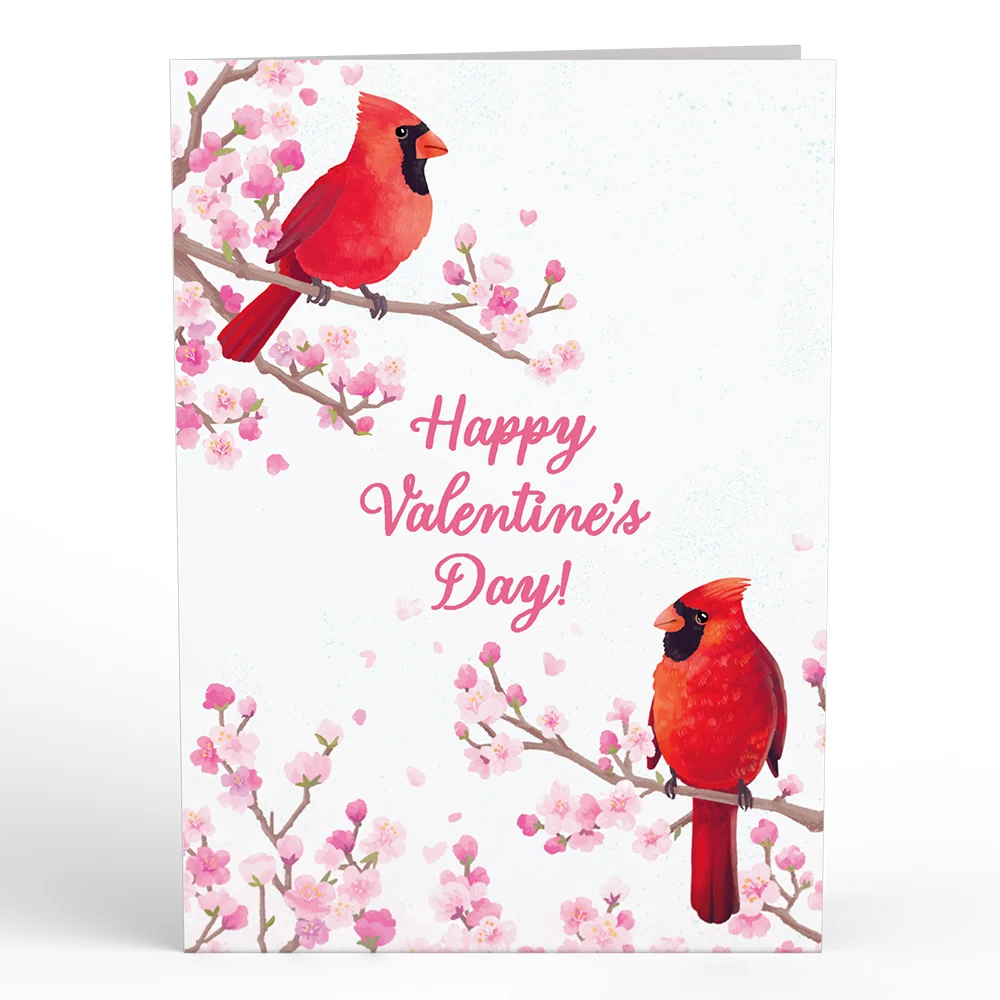 Lovepop Valentine's Cherry Blossom Basket with Cardinals Pop-Up Card - Image 4