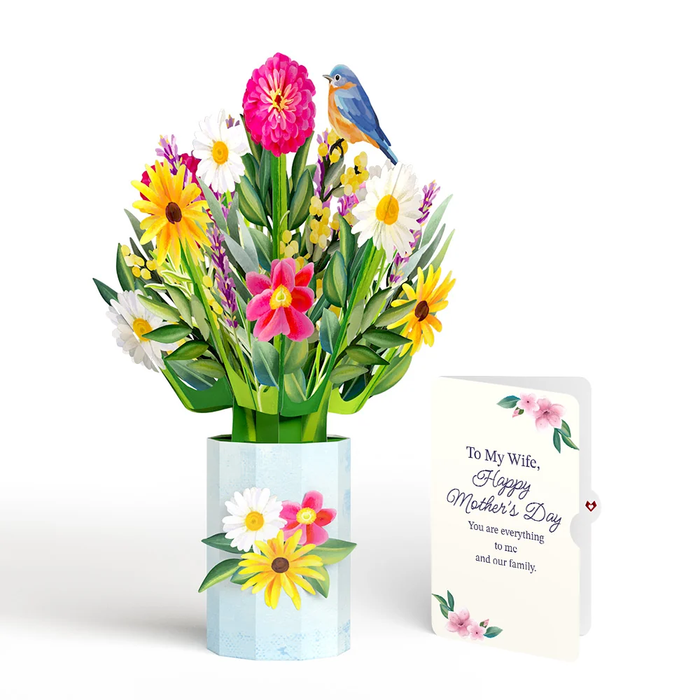 Lovepop Black-Eyed Susan Mother's Day Bouquet and Sentiment Set for Wife Vase