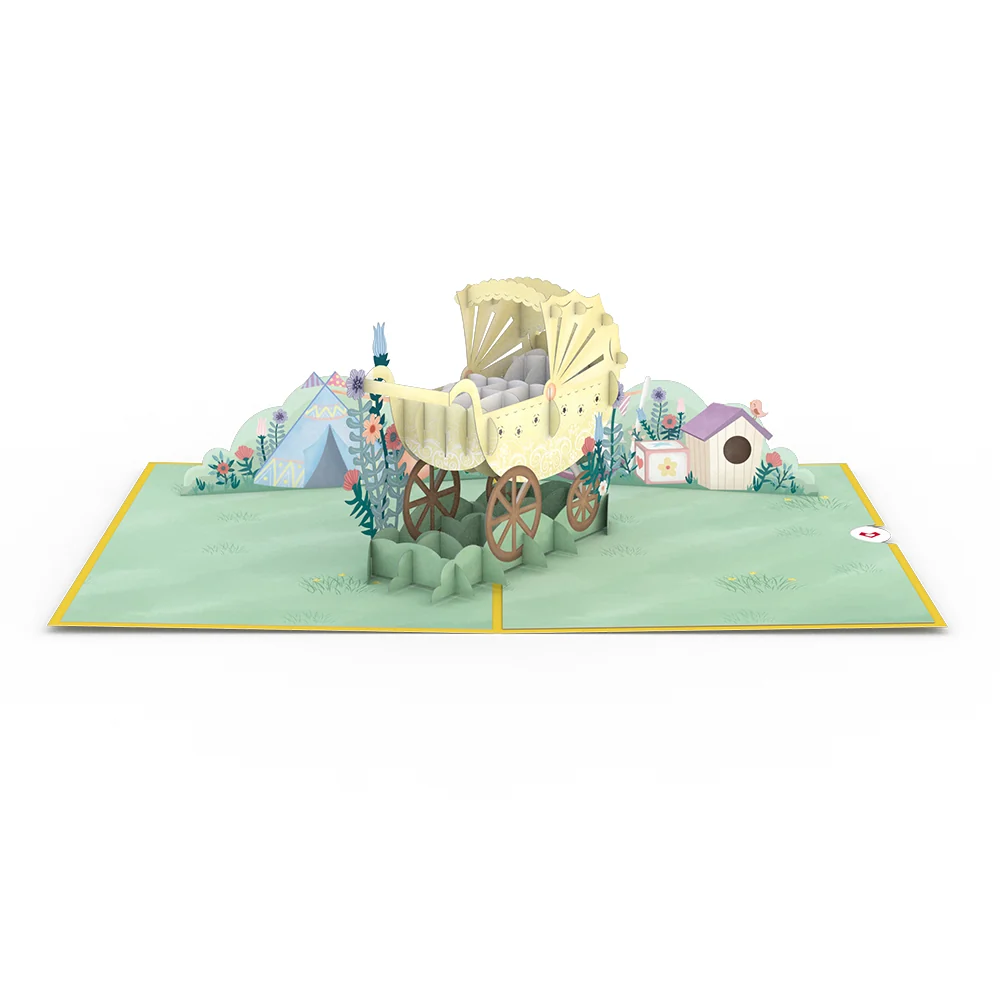 Lovepop Yellow Baby Carriage Pop-Up Card Toy - Image 3