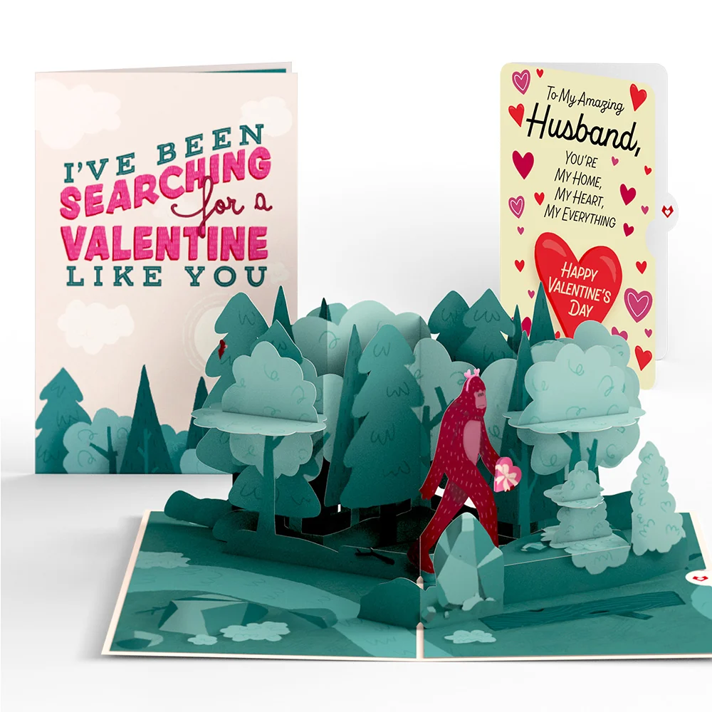 Lovepop Searching for a Valentine Like You Bigfoot Valentine Pop-Up Card and Sentiment Set for Husband