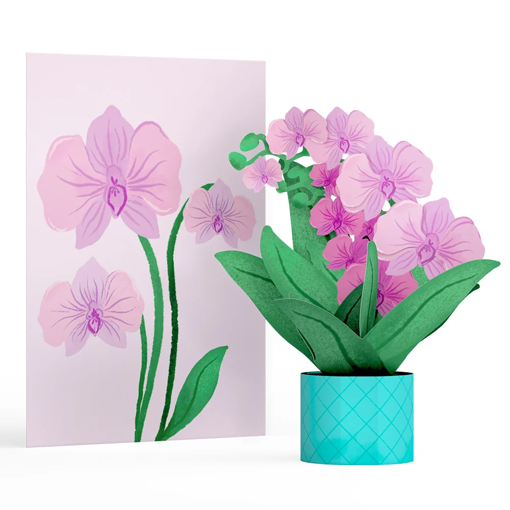 Lovepop Orchid Card with Mini Bouquet