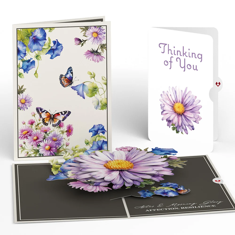 Lovepop Born to Bloom: September Birth Month Flowers Thinking of You Pop-Up Card and Sentiment Set Cream