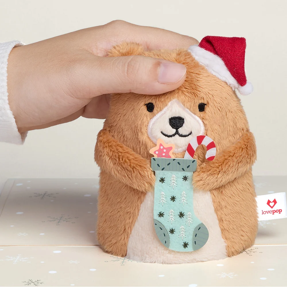 Lovepop 'Merry Christmas' Holiday Bear Plushpop Card - Image 2