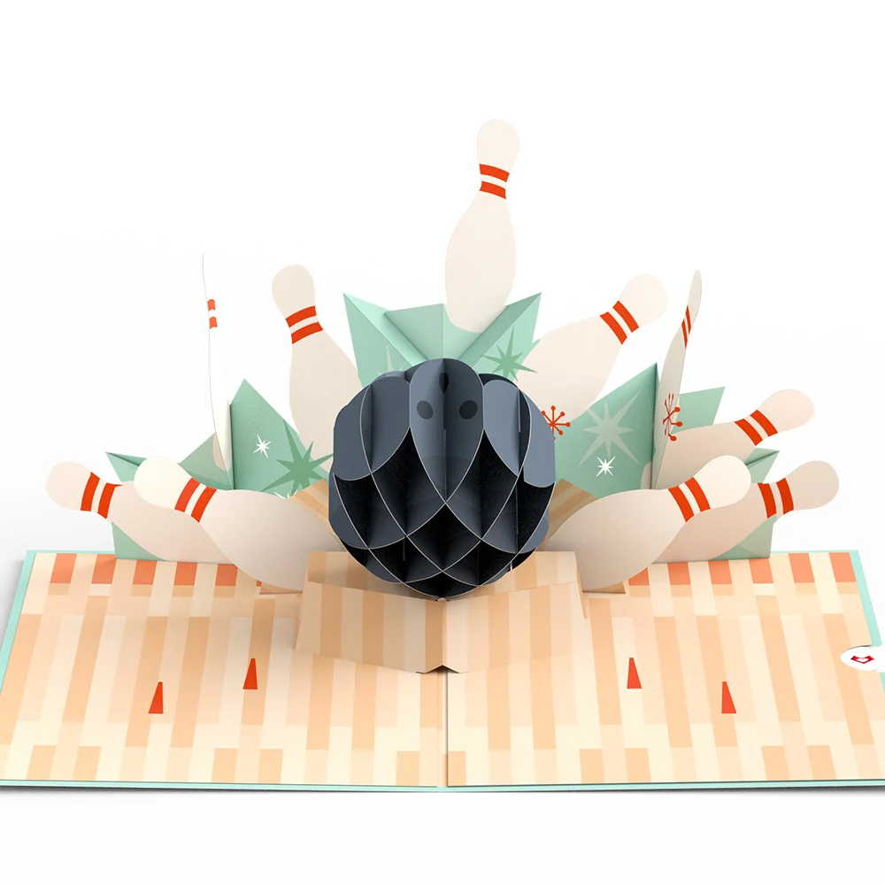 Lovepop Retro Bowling Pop-Up Card - Image 3