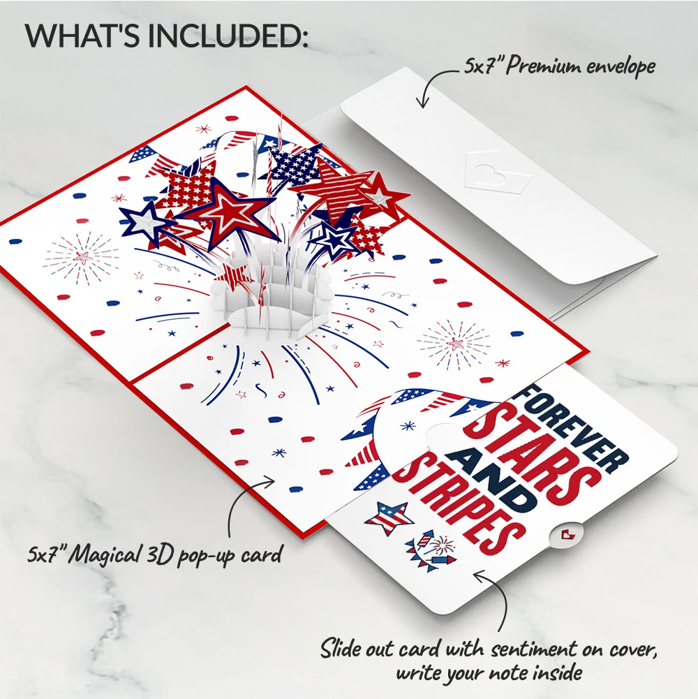 Lovepop Stars and Stripes 4th of July Pop-Up Card and Sentiment Set - Image 2