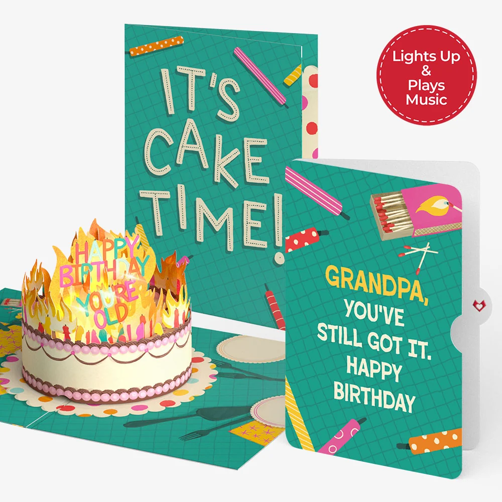 Lovepop Too Many Candles Birthday Music and Lights Pop-Up Card and Sentiment Set for Grandfather