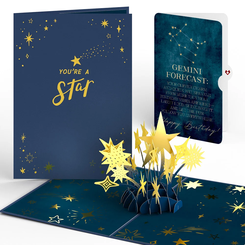 Lovepop You're a Star Birthday Pop-Up Card and Gemini Zodiac Sentiment Set