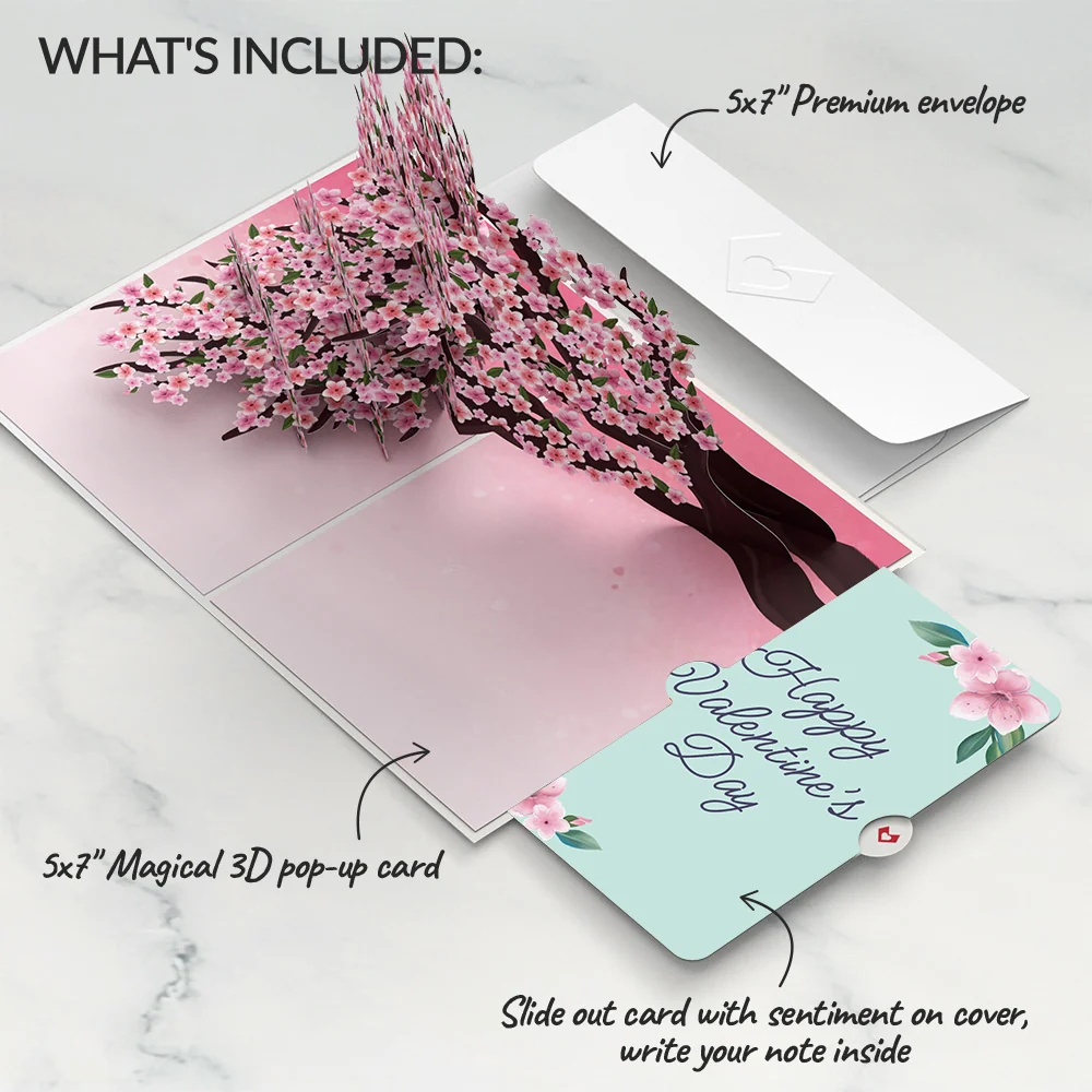Lovepop Cherry Blossom Branches in Bloom Valentine Pop-Up Card and Sentiment Set - Image 2