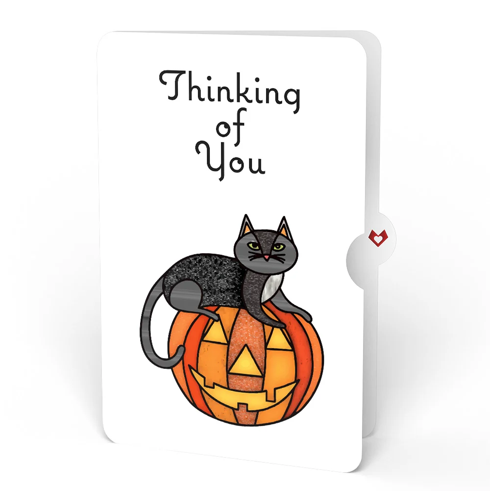 Lovepop Spooky Vibes Halloween Cat Suncatcher Card and Thinking of You Sentiment Set - Image 4