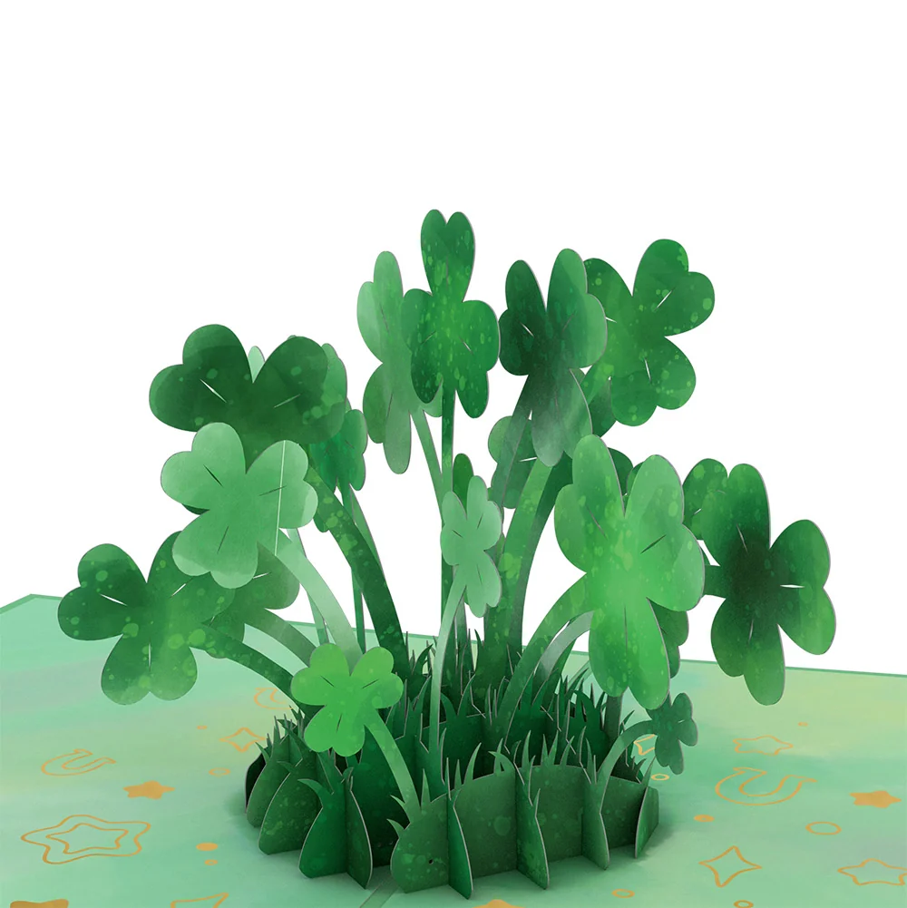 Lovepop Saint Patrick's Day Lucky Clover Pop-Up Card and Shamrock Cheers Sentiment Set - Image 3