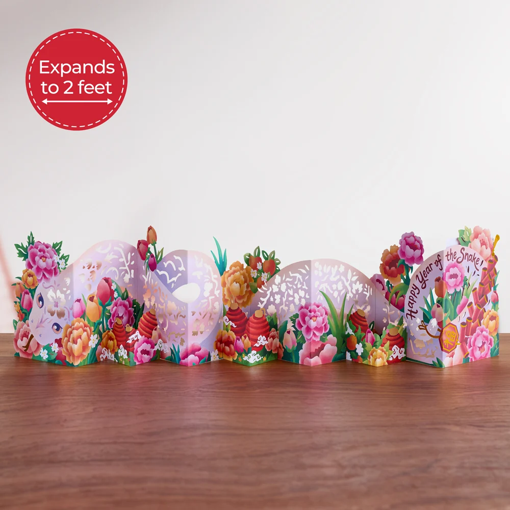 Lovepop Year of the Snake Lunar New Year Loooooong Card (Expands to 2 feet)