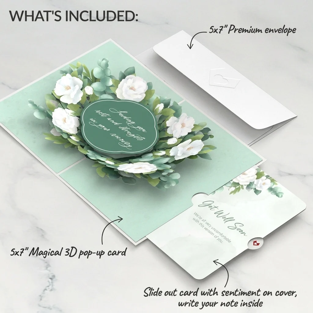 Lovepop Sending You Rest And Strength Get Well Pop-Up Card and Sentiment Set - Image 2