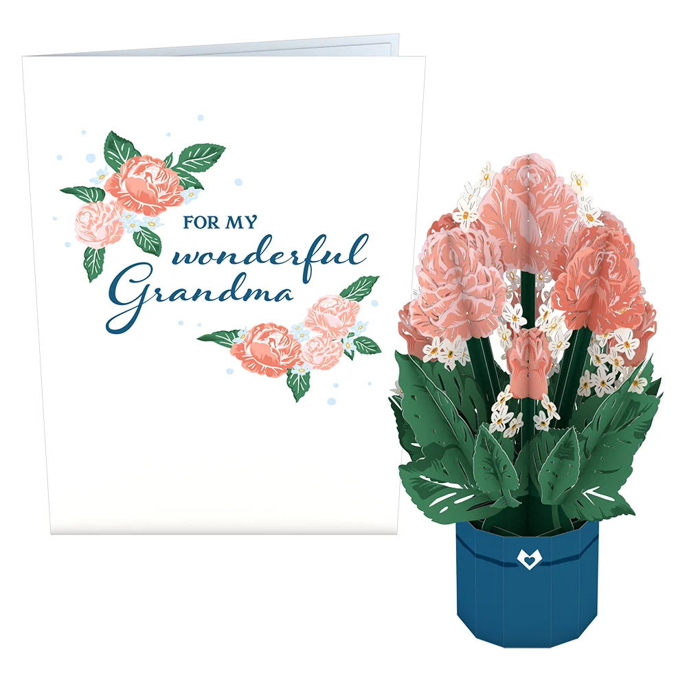Lovepop For My Wonderful Grandma Card with Mini Bouquet - Image 3