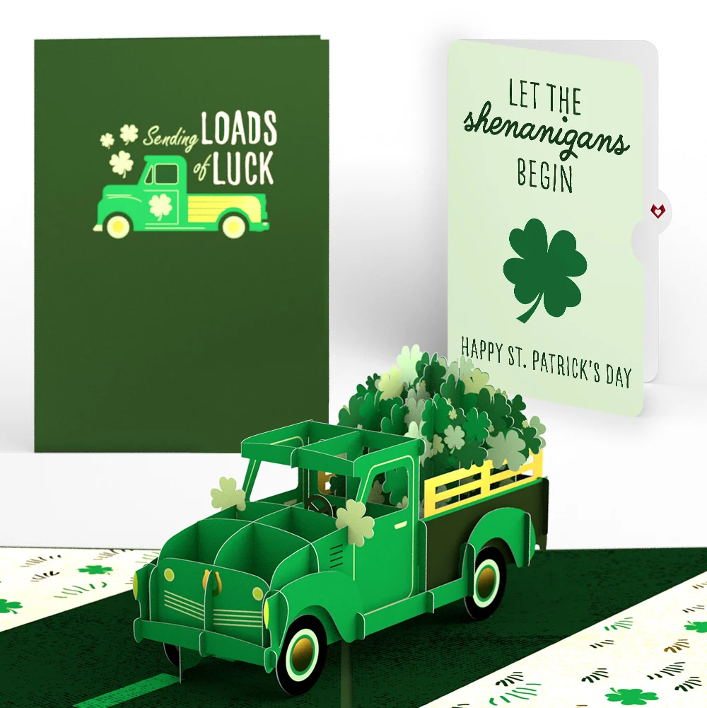 Lovepop Truckloads of Luck St. Patrick’s Day Pop-Up Card and Jade Clover Shenanigans Sentiment Set