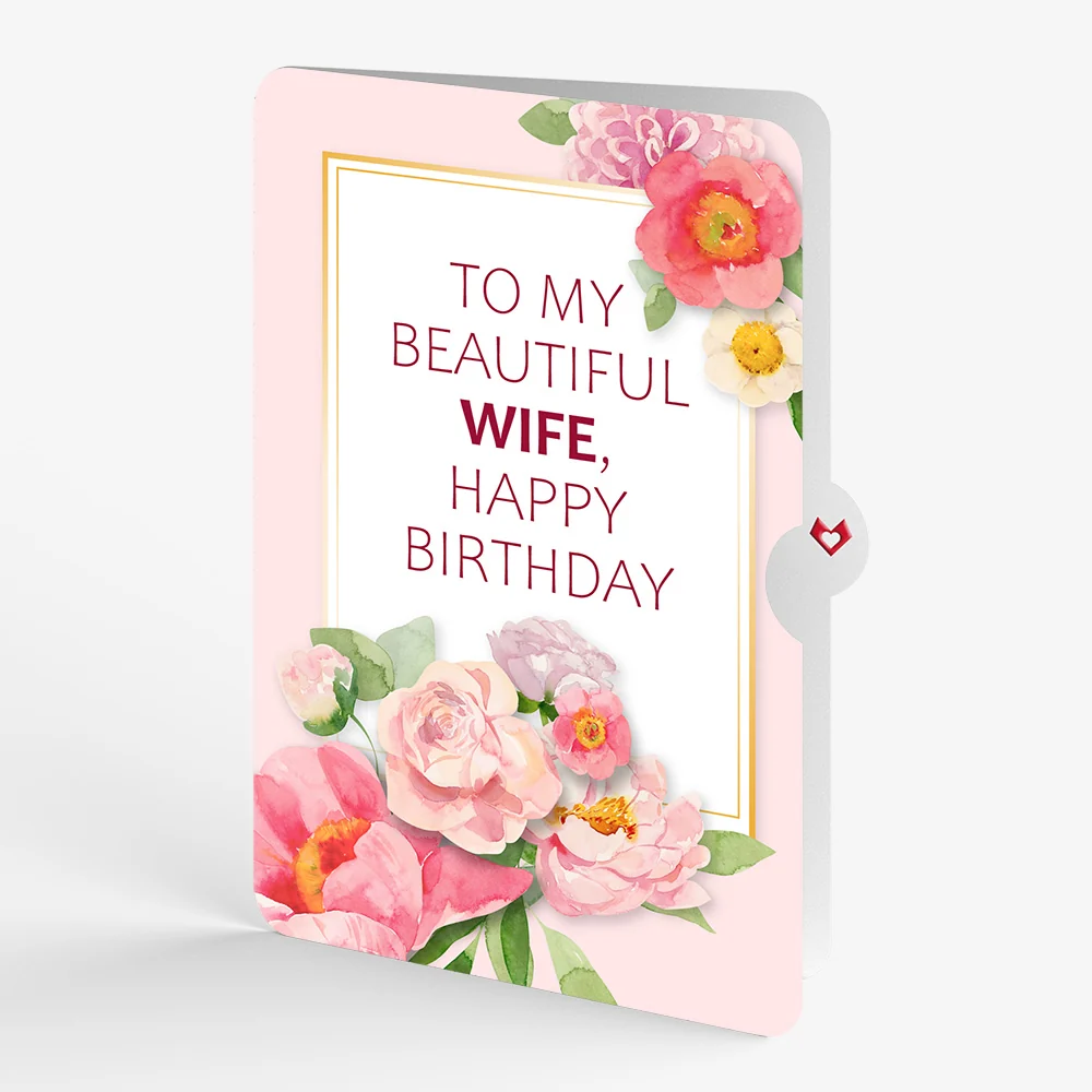 Lovepop Blush Blooms Birthday Pop-Up Card and Sentiment Set for Wife Cream - Image 4