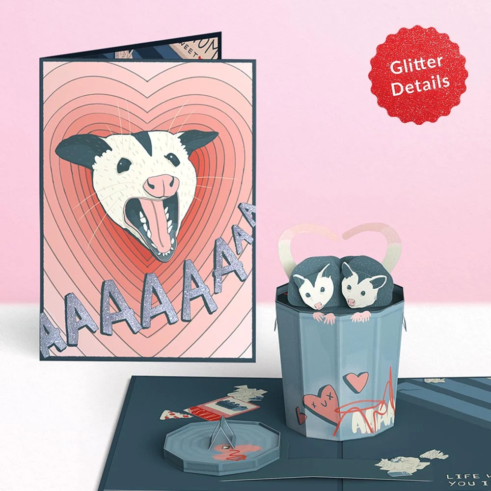 Lovepop Life Without You Is Trash Possums Pop-Up Card Lid