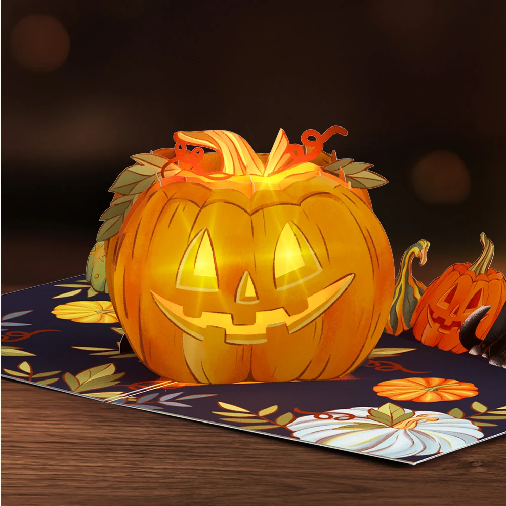 Lovepop Happy Halloween Pumpkin Light-Up Pop-Up Card - Image 2