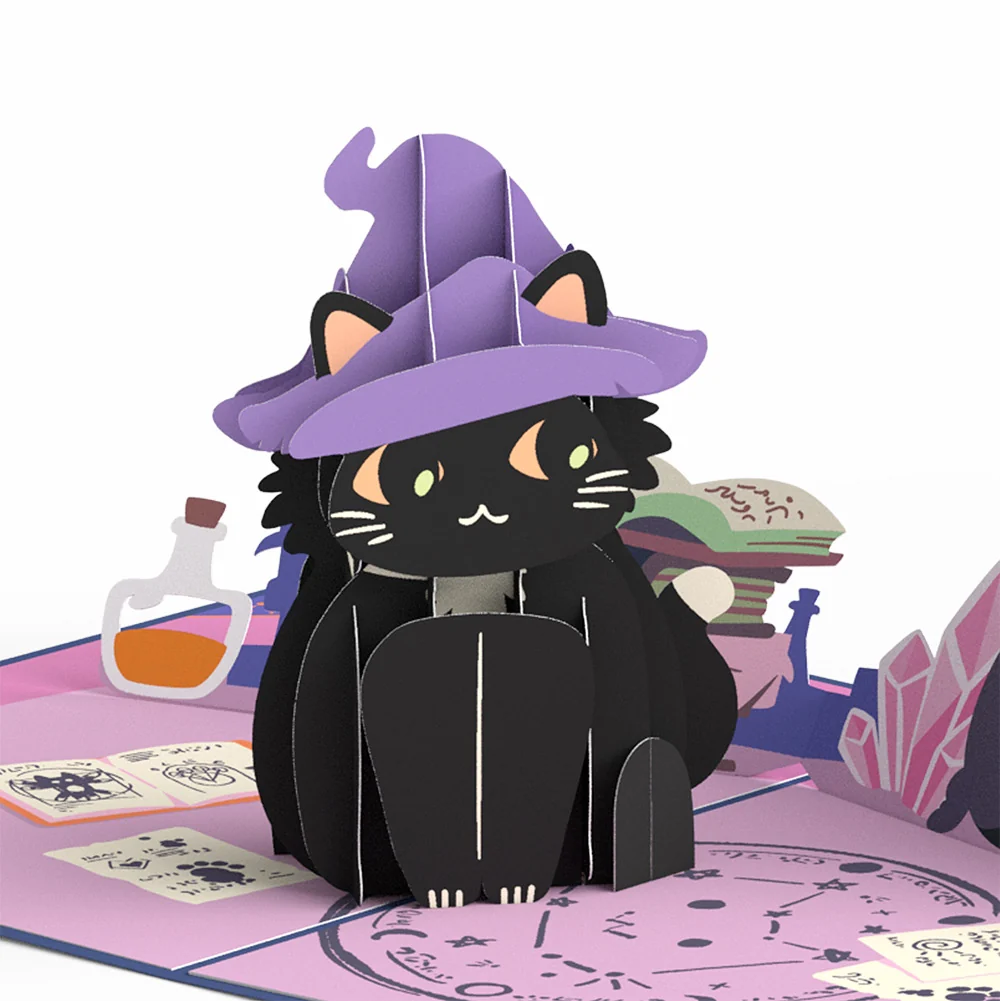 Lovepop Halloween Cat Classic Pop-Up Card and Sentiment Set for Grandpa Bottle - Image 3