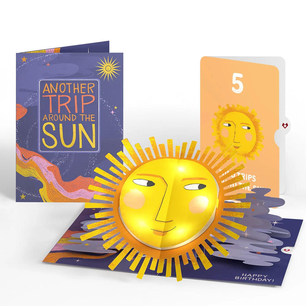 Lovepop Another Trip Around the Sun 5th Birthday Light-Up Pop-Up Card and Sentiment Set