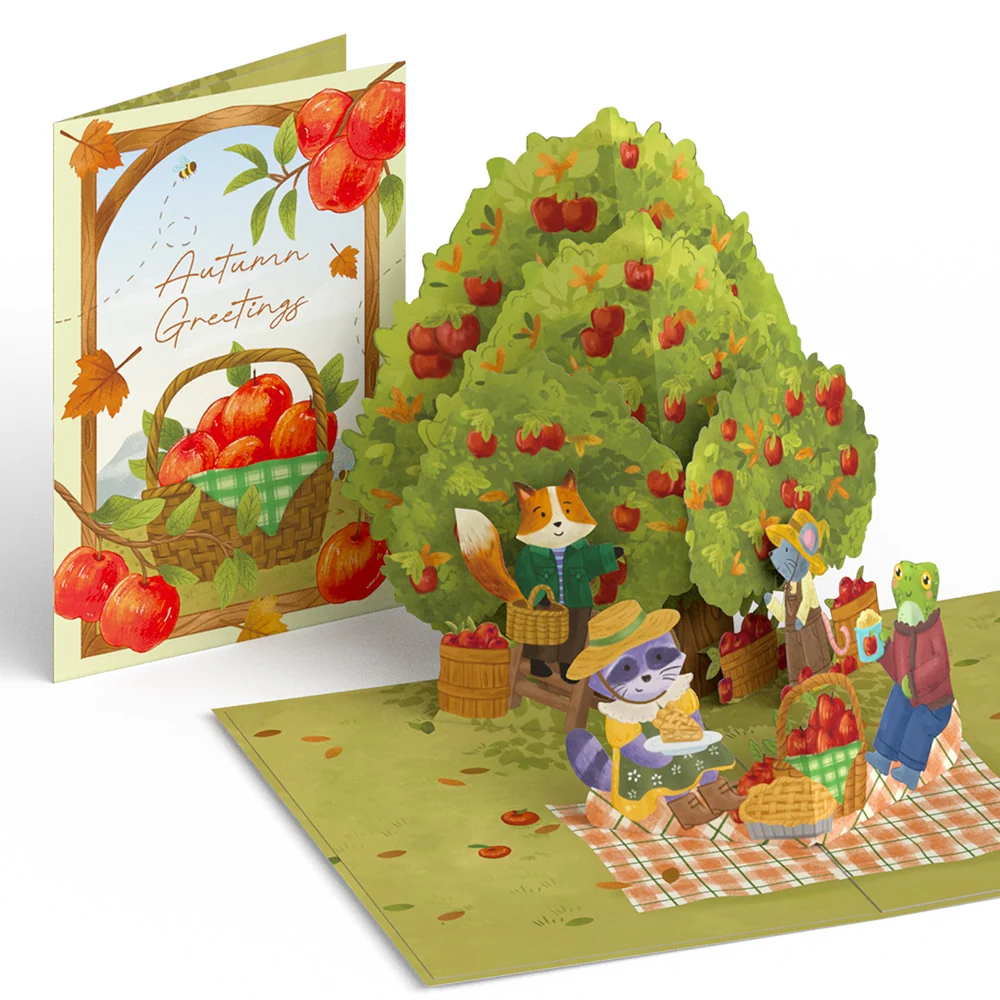 Lovepop Woodland Animals Autumn Greetings Pop-Up Card Basket
