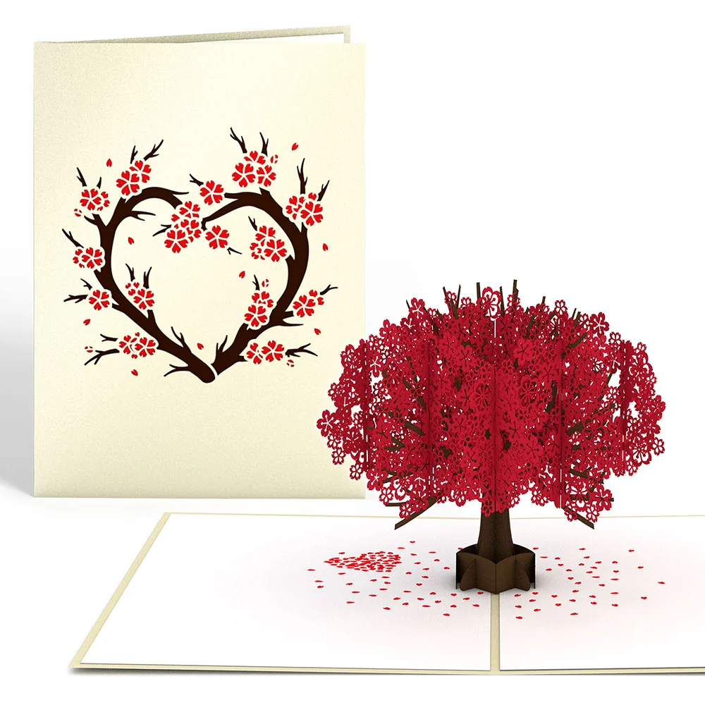 Lovepop Red Sakura Tree Pop-Up Card