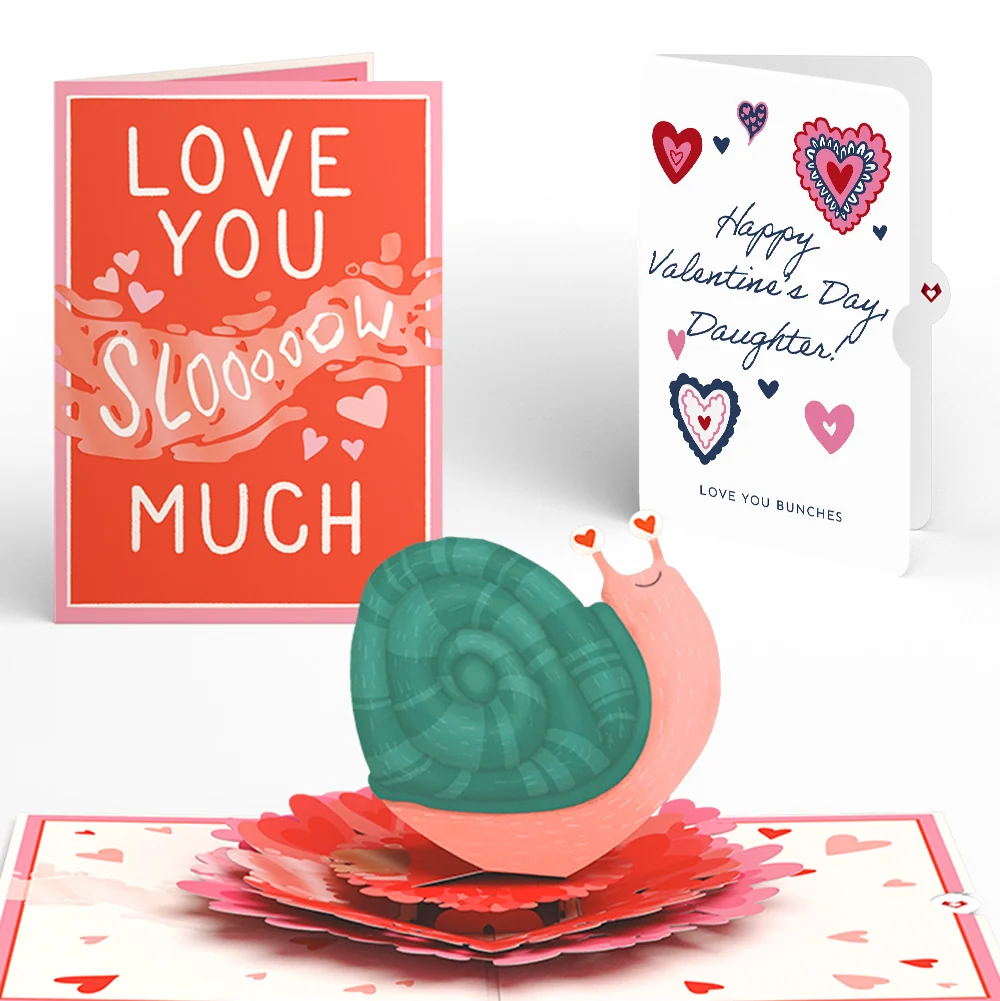 Lovepop Love You Slow Much Snail Valentine Pop-Up Card and Sentiment Set for Daughter