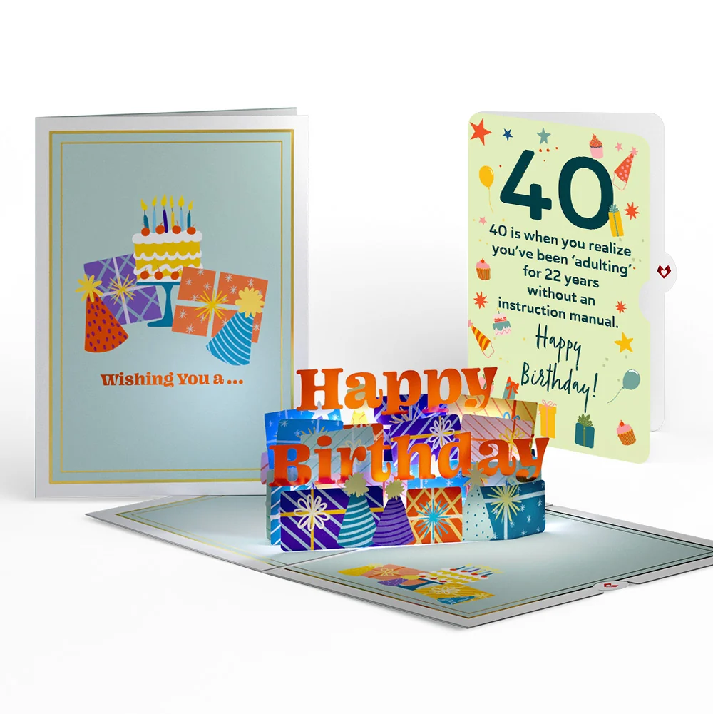 Lovepop Wishing You a Happy 40th Birthday Music and Lights Pop-Up Card and Sentiment Set