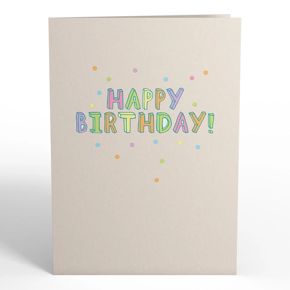 Lovepop Confetti Birthday Cake Slice Pop-Up Card Cream - Image 5