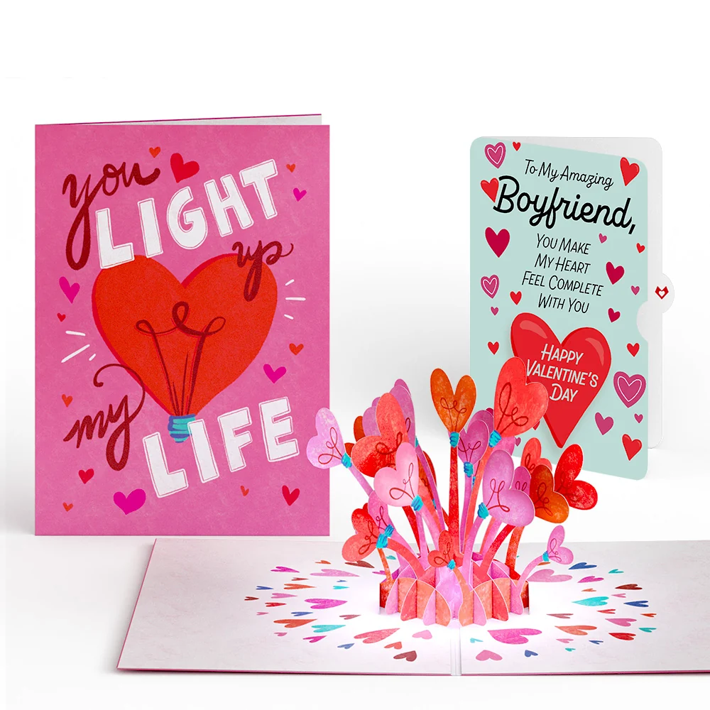 Lovepop You Light Up My Life Valentine Light-Up Pop-Up Card and Sentiment Set for Boyfriend